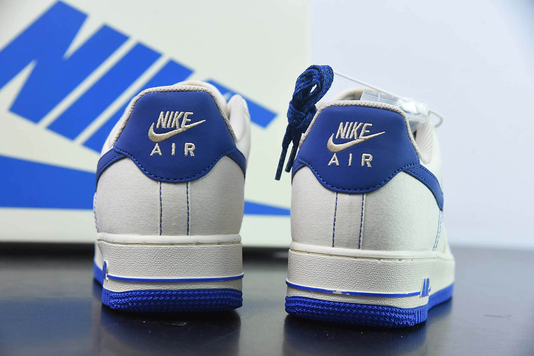 耐克NIke Air Force 1 '07 米蓝布面空军一号低帮休闲板鞋纯原版本 货号：TQ1456-233