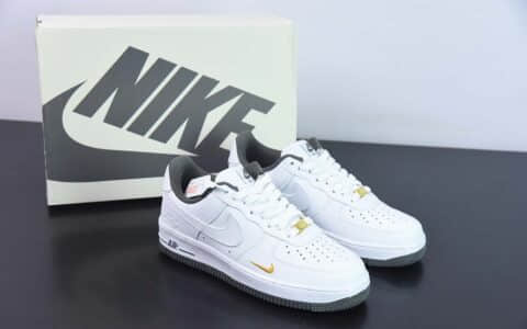 耐克Nike Air Force 1’0740th AnniversaryWhiteDark Grey40周年版白暗灰金小钩空军一号低帮休闲板鞋纯原版本 货号：DD1225-008