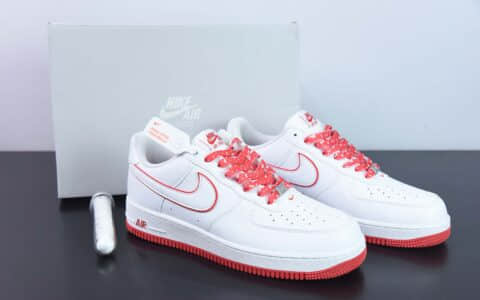 耐克Nike Air Force 1'07 Low 白红空军一号低帮休闲板鞋纯原版本 货号：DV0788-102