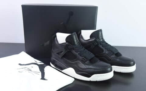 乔丹Air Jordan 4 Retro Premium Pony Hair Black AJ4黑白巅峰奢华黑男子复古文化篮球鞋纯原版本 货号：819139-010