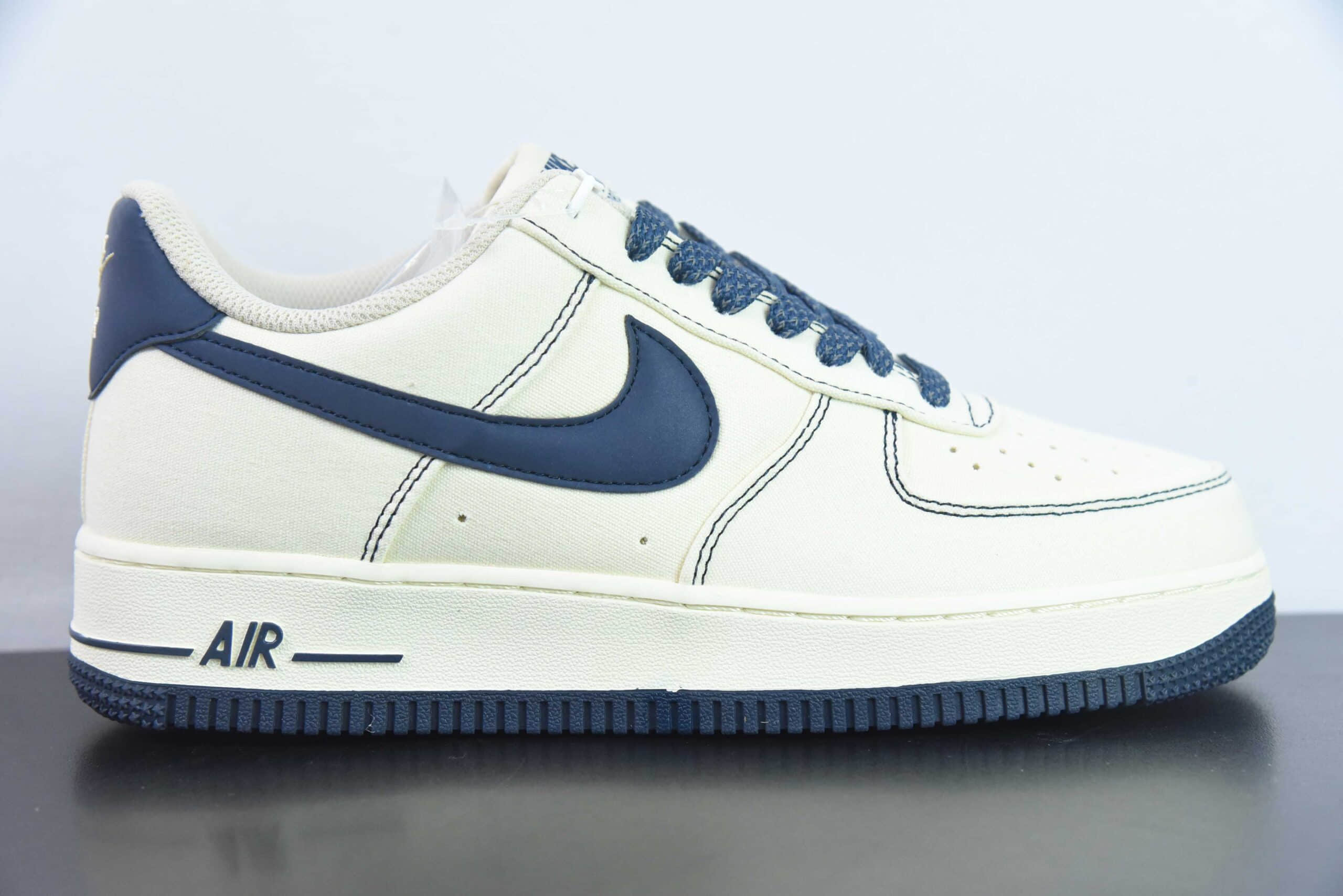 耐克NIke Air Force 1 '07 米白深蓝帆布面空军一号低帮休闲板鞋纯原版本 货号:TQ1456-299
