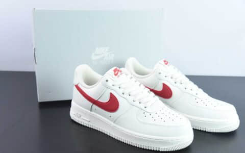耐克Nike Air Force 1'07 Low 元年复刻奶白红校园红空军一号低帮休闲板鞋纯原版本 货号：315122-126