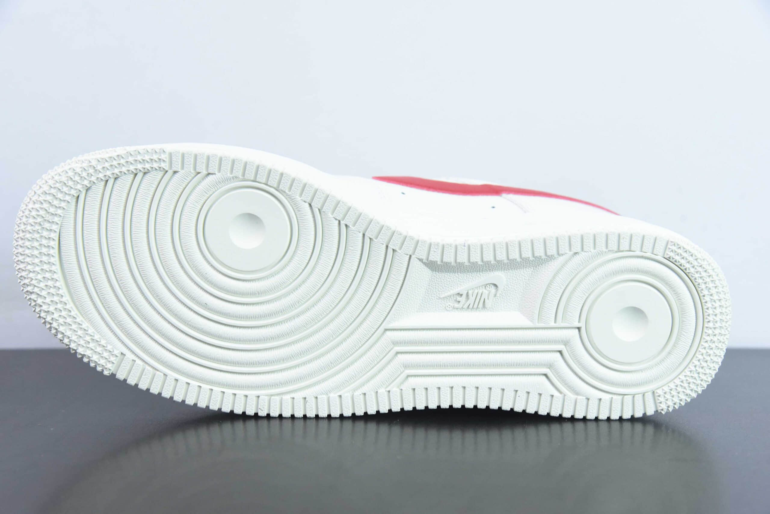 耐克Nike Air Force 1'07 Low 元年复刻奶白红校园红空军一号低帮休闲板鞋纯原版本 货号:315122-126