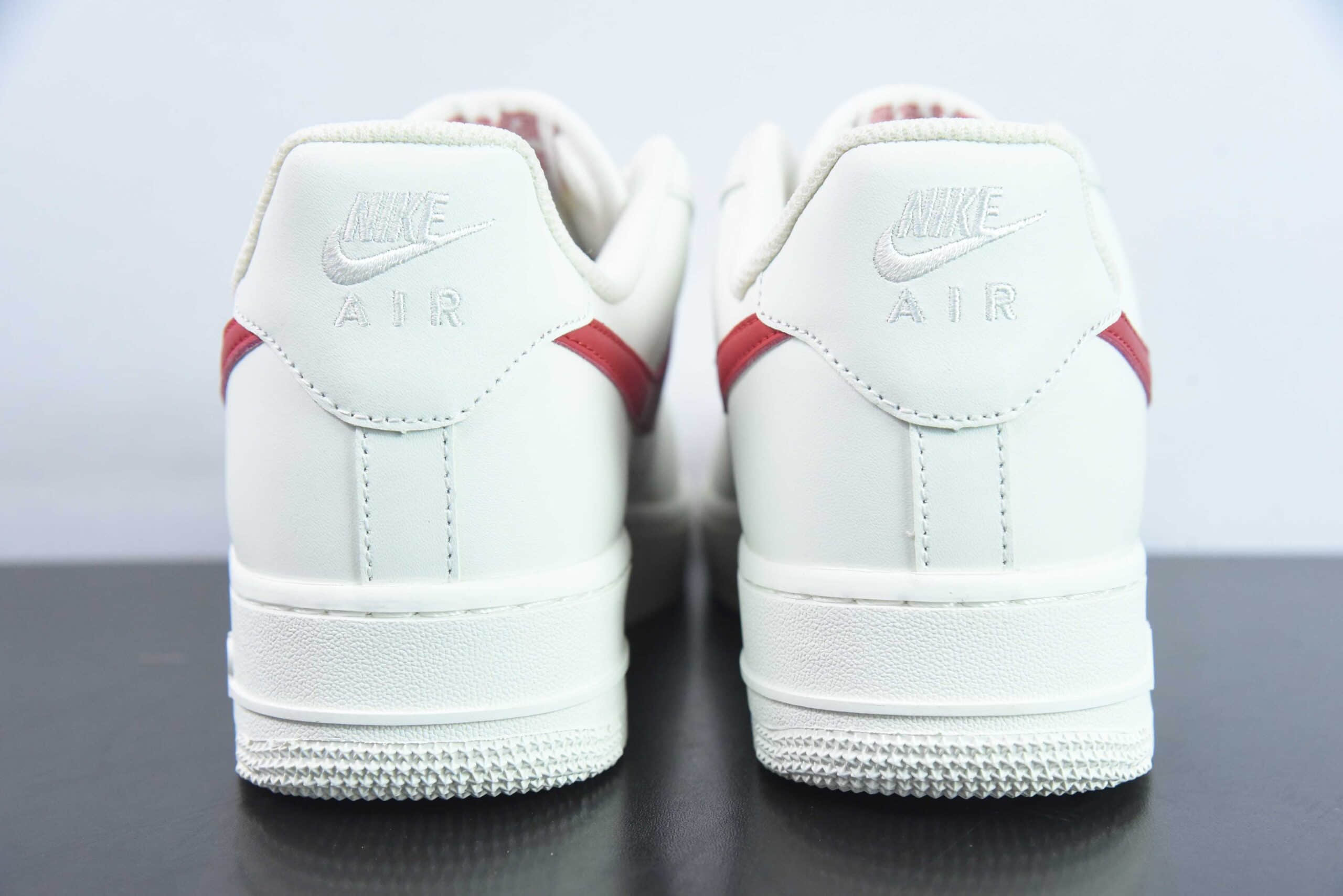 耐克Nike Air Force 1'07 Low 元年复刻奶白红校园红空军一号低帮休闲板鞋纯原版本 货号:315122-126
