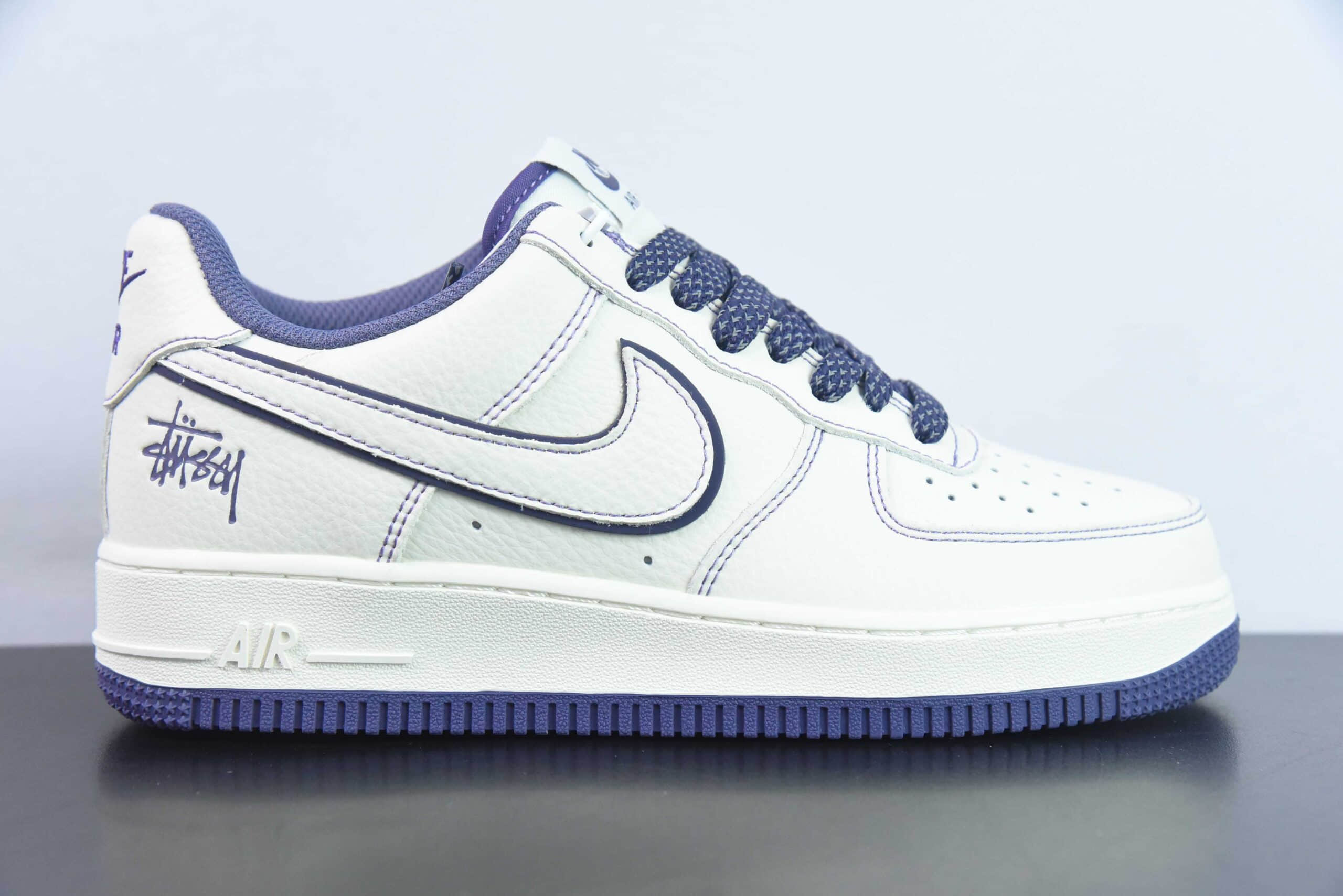 耐克Nike Air Force 1 Low斯图西联名白紫空军一号低帮百搭休闲运动板鞋纯原版本 货号:UN1635-222
