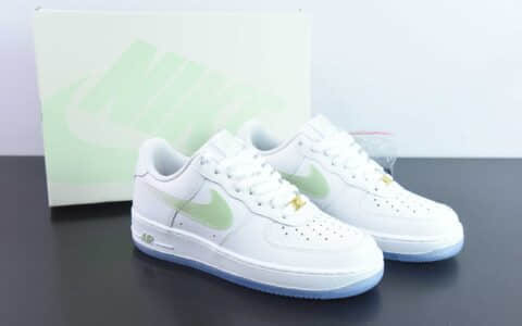 耐克Nike By You Air Force 1’07 Low Retro SP皮革白绿渐变钩子空军一号低帮经典百搭休闲运动板鞋纯原版本 货号：C03363-367