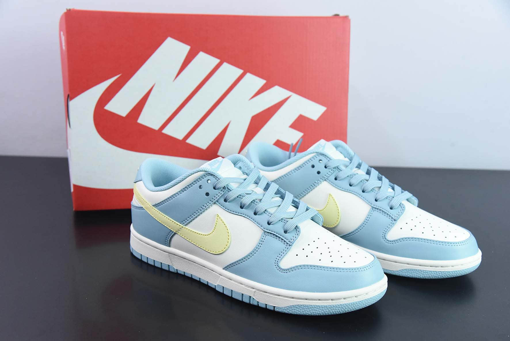 耐克Nike Dunk Low Retro PRM浅蓝黄低帮休闲运动板鞋纯原版本 货号:DD1503-123