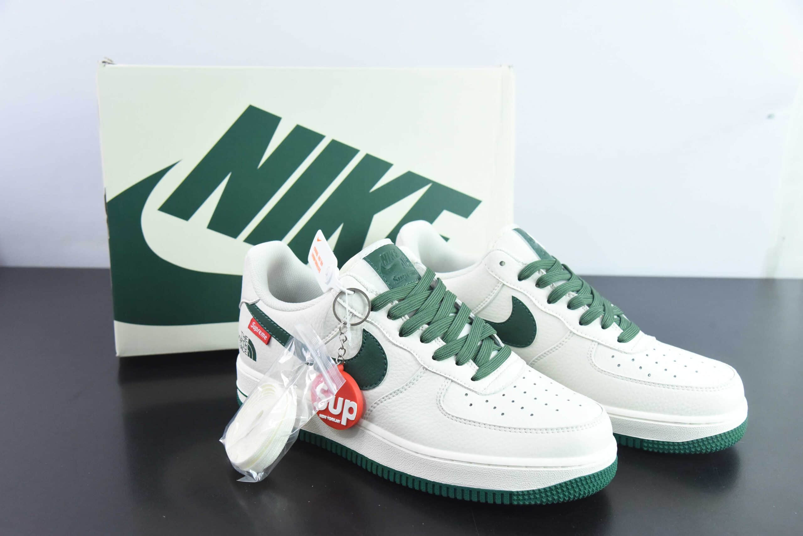 耐克Nike Air Force 1 Low 07 x The North Face x Supreme 北面三方联名白绿空军一号低帮运动休闲板鞋纯原版本 货号:SU2305-002