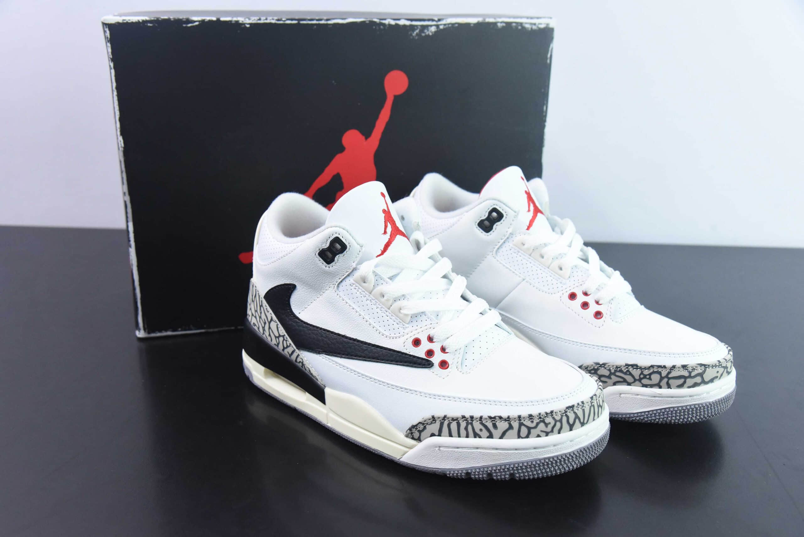 乔丹Air Jordan 3 Retro ”Hide and Sneak“AJ3白黑倒钩中帮复古休闲运动文化篮球鞋纯原版本 货号：CK9246-188