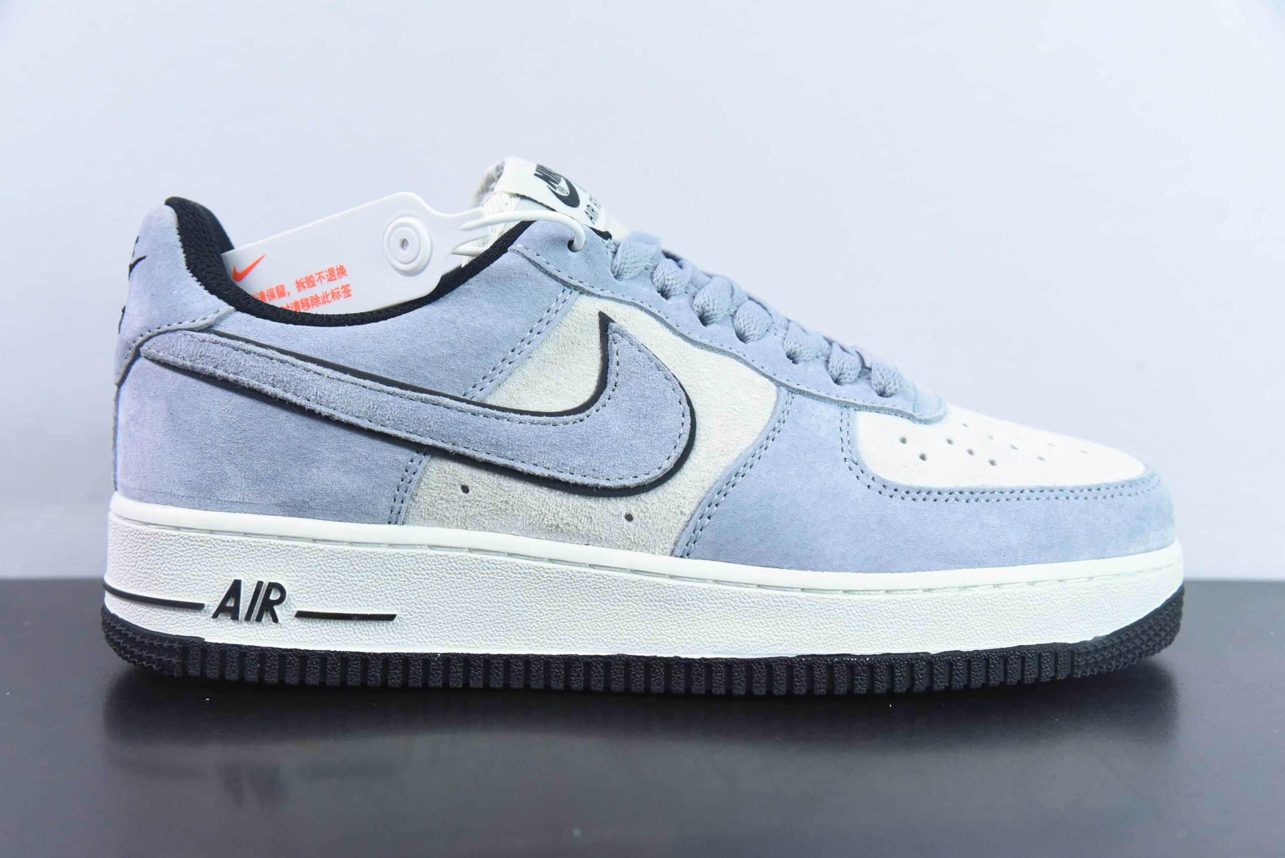 耐克Nike Air Force 1 AF1灰白蓝麂皮空军一号低帮休闲板鞋纯原版本 货号：LF8989-444 