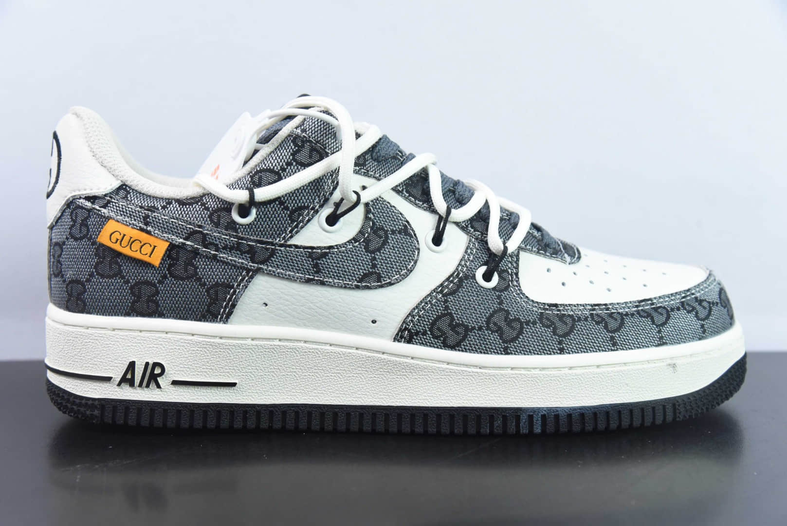 耐克Nike Air Force 1 AF1白黑牛仔古驰印花空军一号低帮休闲板鞋纯原版本 货号:BD7700-555
