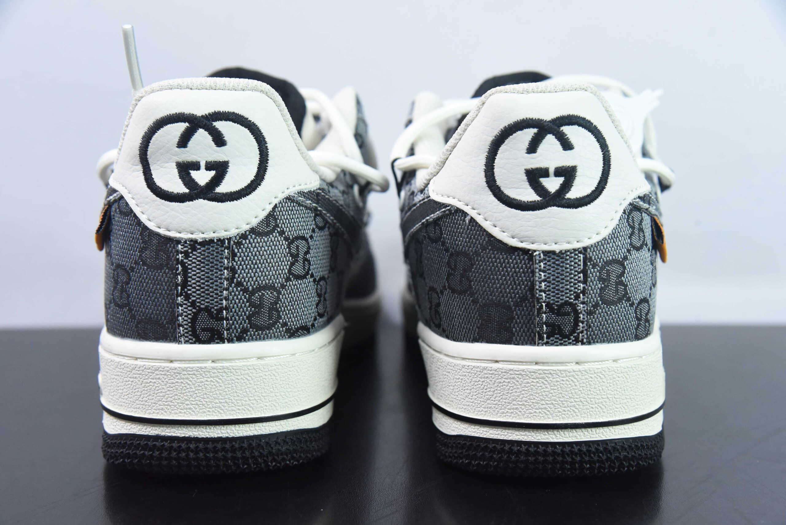 耐克Nike Air Force 1 AF1白黑牛仔古驰印花空军一号低帮休闲板鞋纯原版本 货号:BD7700-555