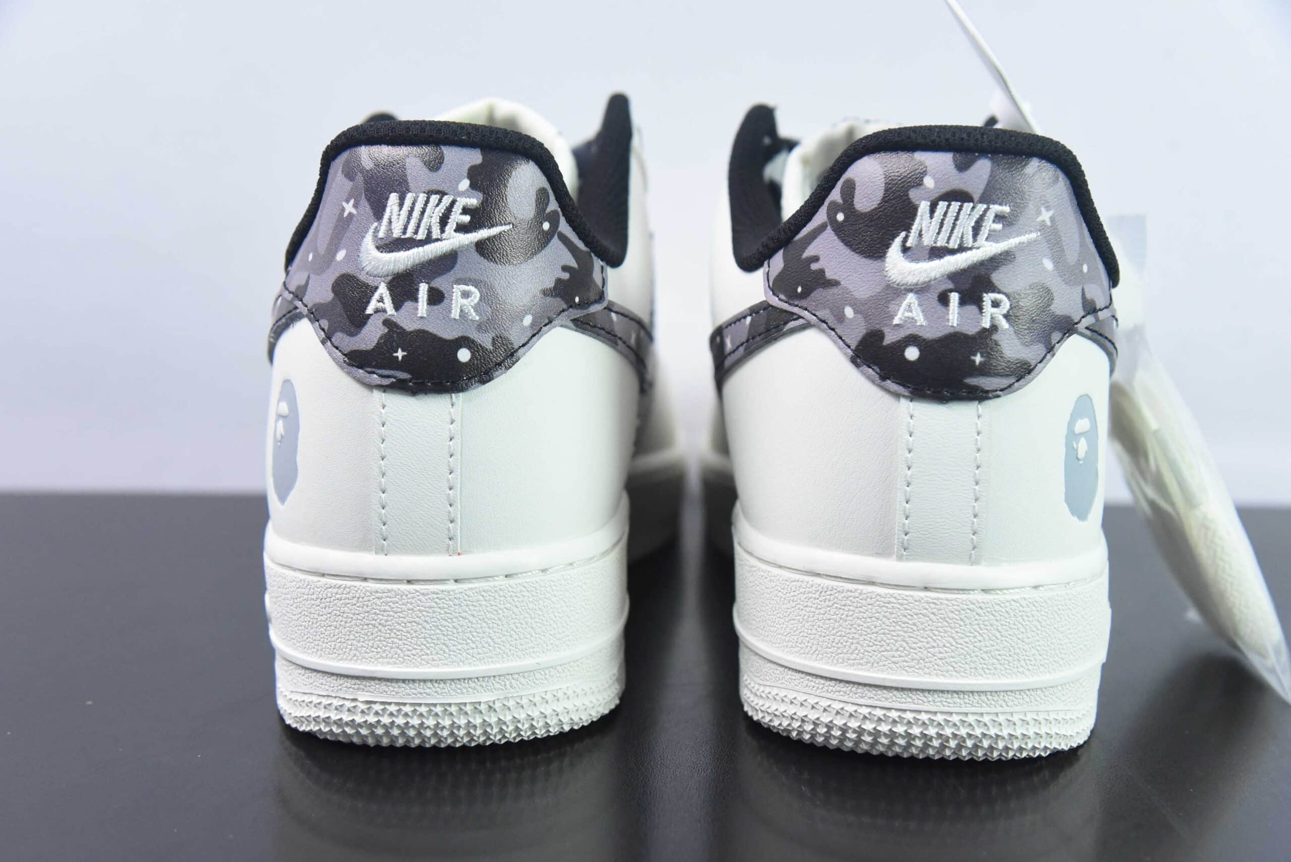 耐克Nike Air Force 1 AF1 白灰迷彩刺绣空军一号低帮休闲板鞋纯原版本 货号:PF9055-761