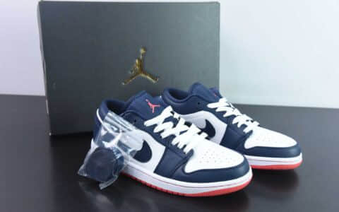 乔丹Air Jordan 1 LowObsidian Ember GlowAJ1午夜蓝白黑曜石低帮休闲文化篮球鞋纯原版本 货号：553558-481
