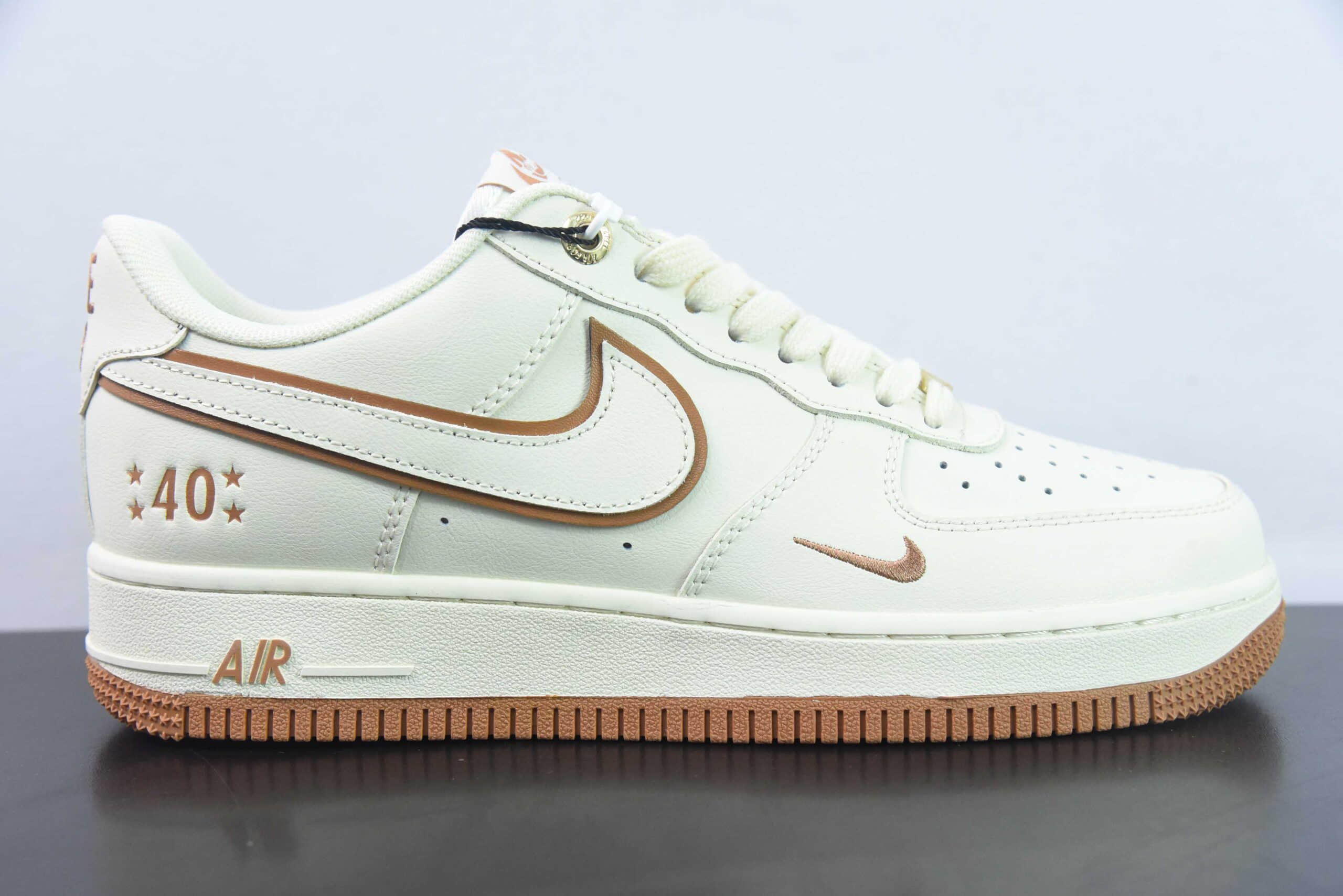 耐克Nike Air Force 1 AF1米白棕40周年纪念版空军一号低帮休闲板鞋纯原版本 货号:DQ7658-109