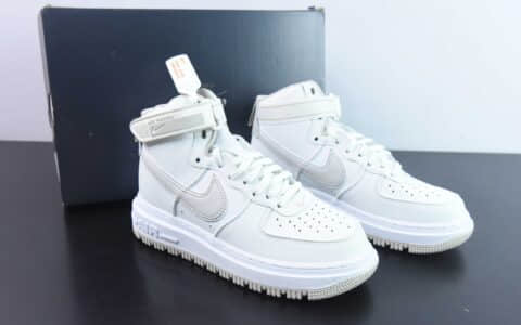 耐克Nike Air Force 1’07 Boot 白灰机能风空军一号高帮休闲板鞋纯原版本 货号：DA0418-100
