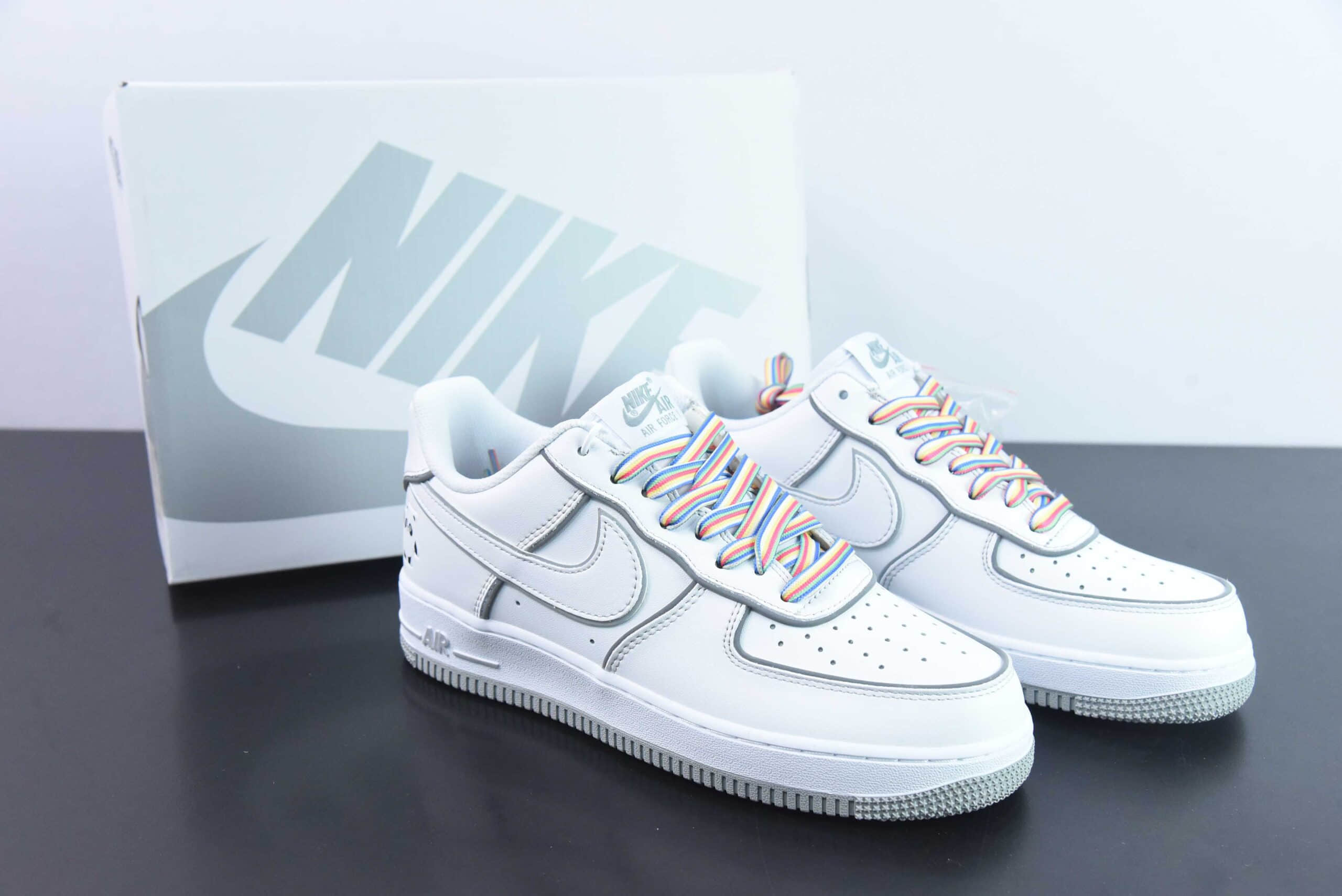 耐克Nike Air Force 1 Low 07 冰墩墩灰白反光空军一号低帮休闲板鞋纯原版本 货号：GU7895-639 