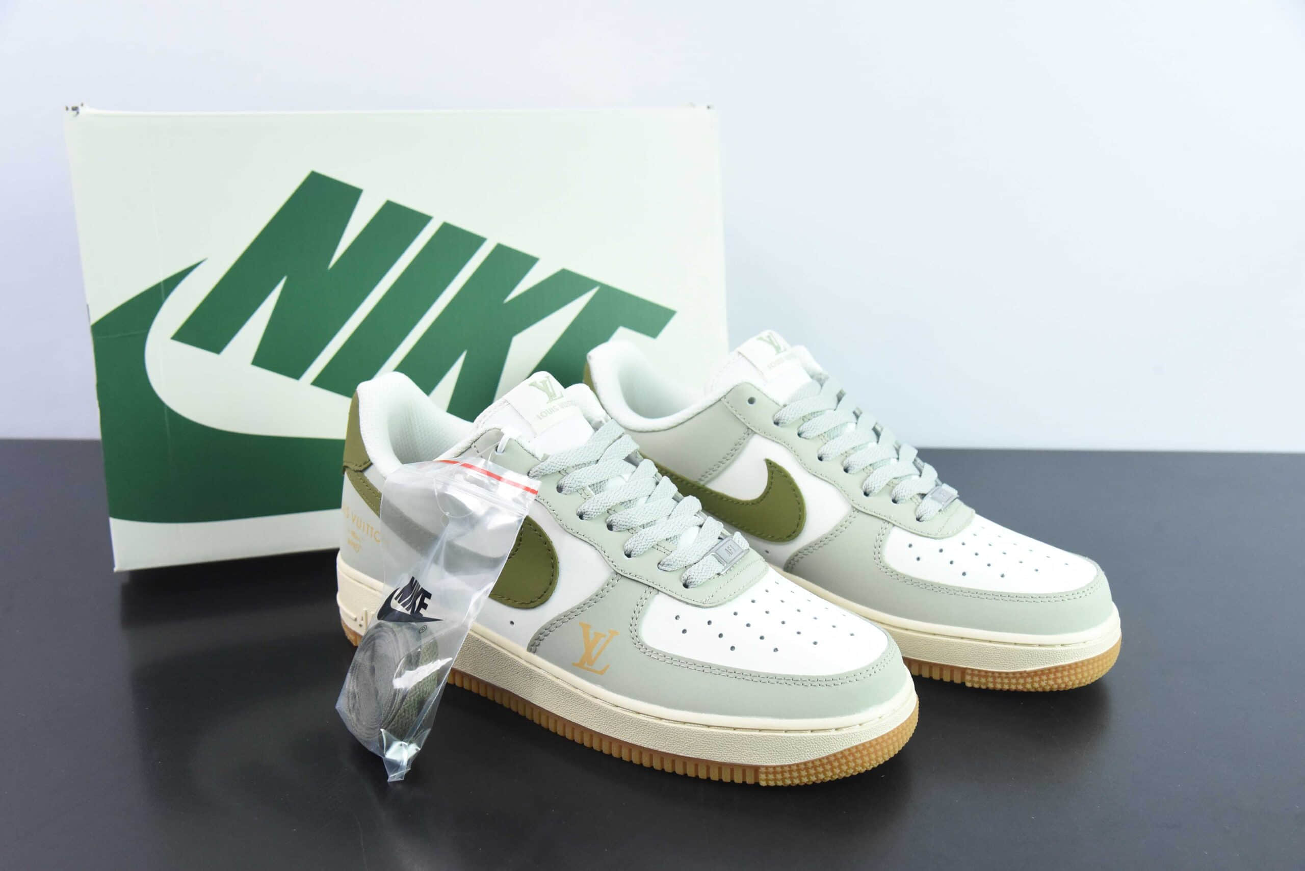 耐克Nike Air Force 1 Low 07 x Louis Vuitton LV联名白军绿空军一号低帮休闲板鞋纯原版本 货号：BS9055-714