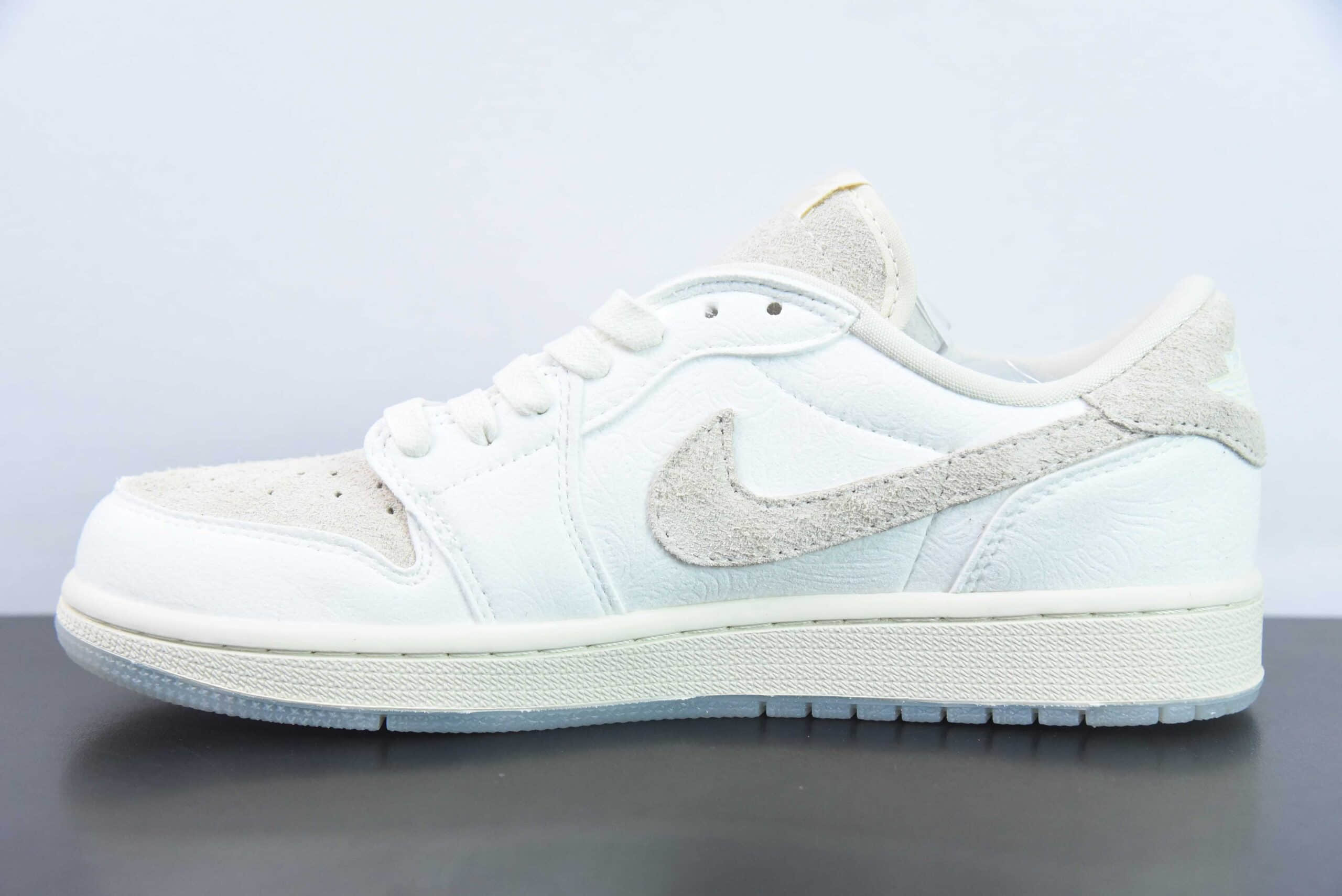 乔丹Air Jordan Chris Paul x Jordan Air Jordan 1 Low OG Light Cream and Sail克里斯保罗CP3 联名AJ1浮雕鲜花低帮复古文化篮球鞋纯原版本 货号:FZ0455-200