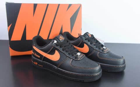 耐克Nike Vlone x Nk Air Force 1’07 Low联名黑橙空军一号低帮休闲运动板鞋纯原版本 货号： AA5360-001