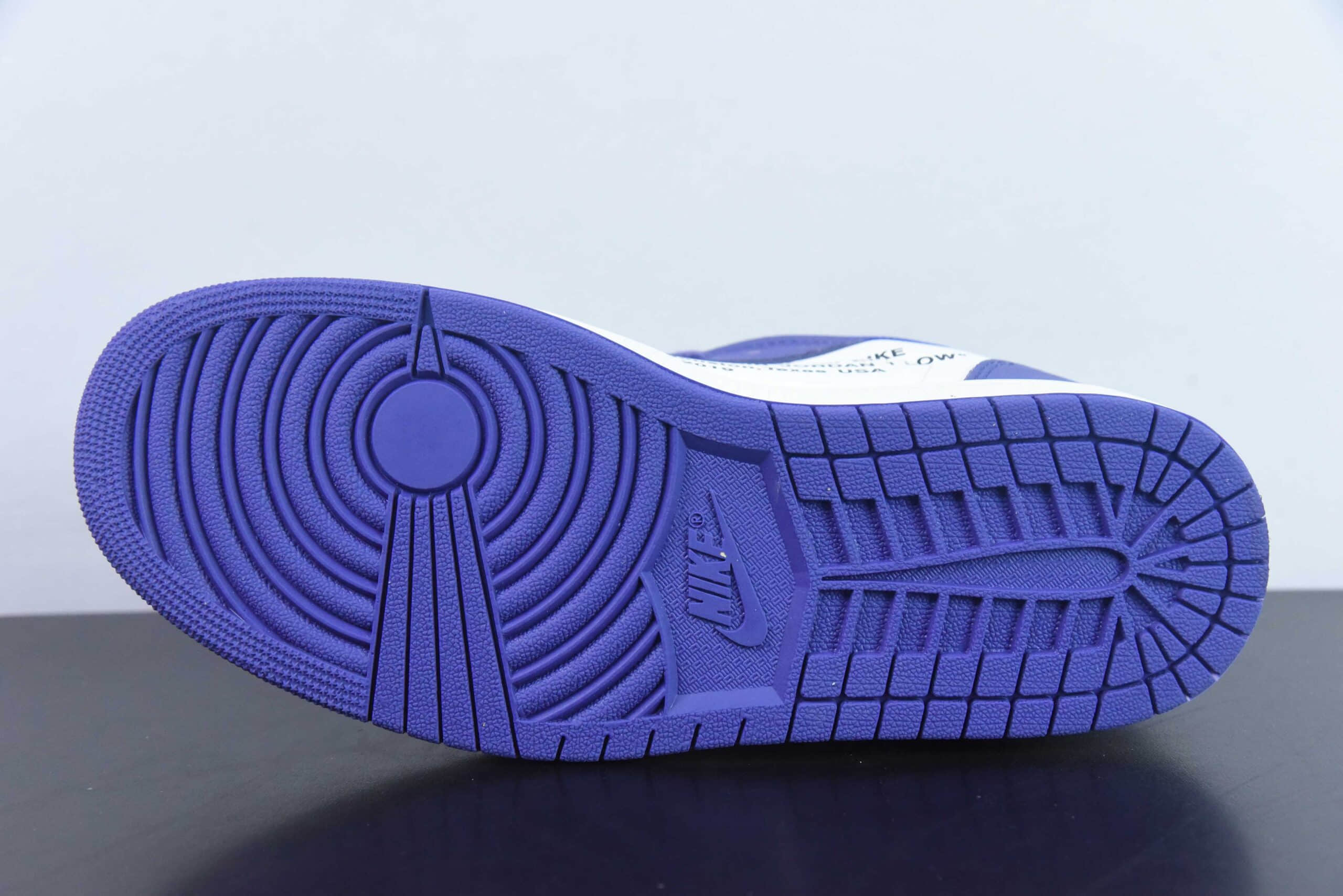 乔丹Air Jordan OFF WHITE x Travis Scott x Nike Air Jordan AJ1 Low TS联名白紫倒钩 OW三方联名低帮篮球鞋纯原版本 货号：DM7890-386