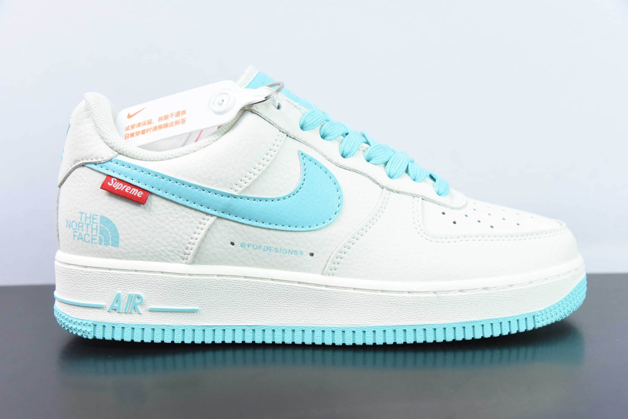 耐克Nike Supreme x The North Face x Nk Air Force 1'07 Low 三方联名款白蓝空军一号低帮休闲板鞋纯原版本 货号:SU2305-007