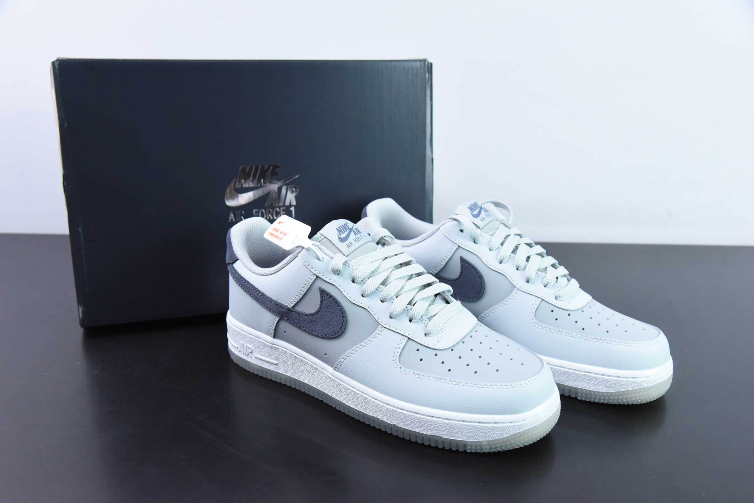 耐克Nike Air Force 1 AF1白灰黑空军一号低帮休闲板鞋纯原版本 货号：FJ4170-001