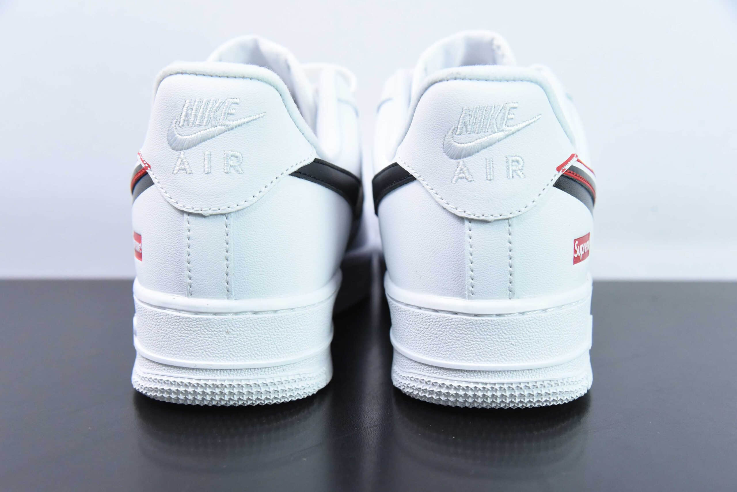 耐克Nike Air Force 1 AF1白黑红双钩SUP印花空军一号低帮休闲板鞋纯原版本 货号：CU9225-100