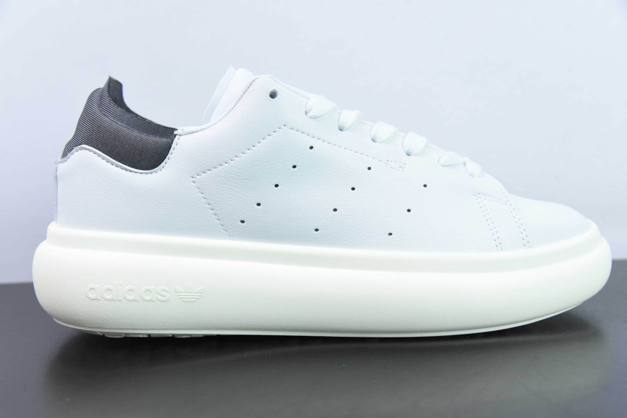 阿迪达斯Adidas Originals Stan Smith PF 史密斯白黑丝绸尾面包版系列松糕经典厚底板鞋纯原版本 货号：ID3741