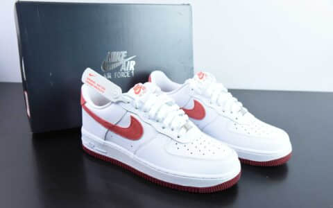 耐克Nike Air Force 1 Low 07 白红翻毛勾空军一号低帮休闲板鞋纯原版本 货号：FQ7626-100