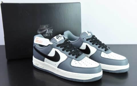 耐克Nike By You Air Force 1’07 Low拼接米白水泥灰黑空军一号低帮休闲板鞋纯原版本 货号：DD7798-216