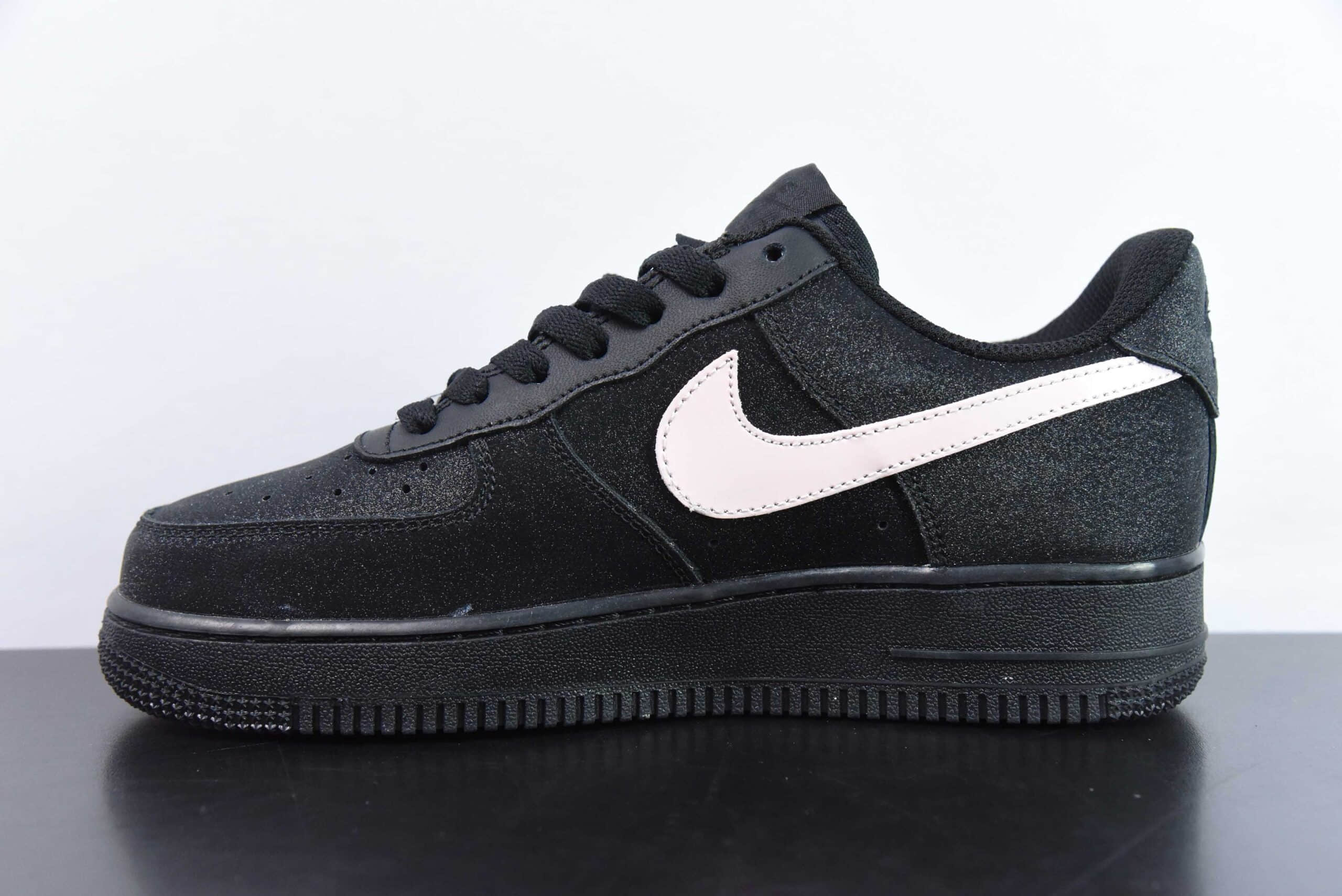 耐克Nike Air Force 1'07 Low 黑色星空黑粉满天星空军一号低帮休闲板鞋纯原版本 货号:CW2288-013