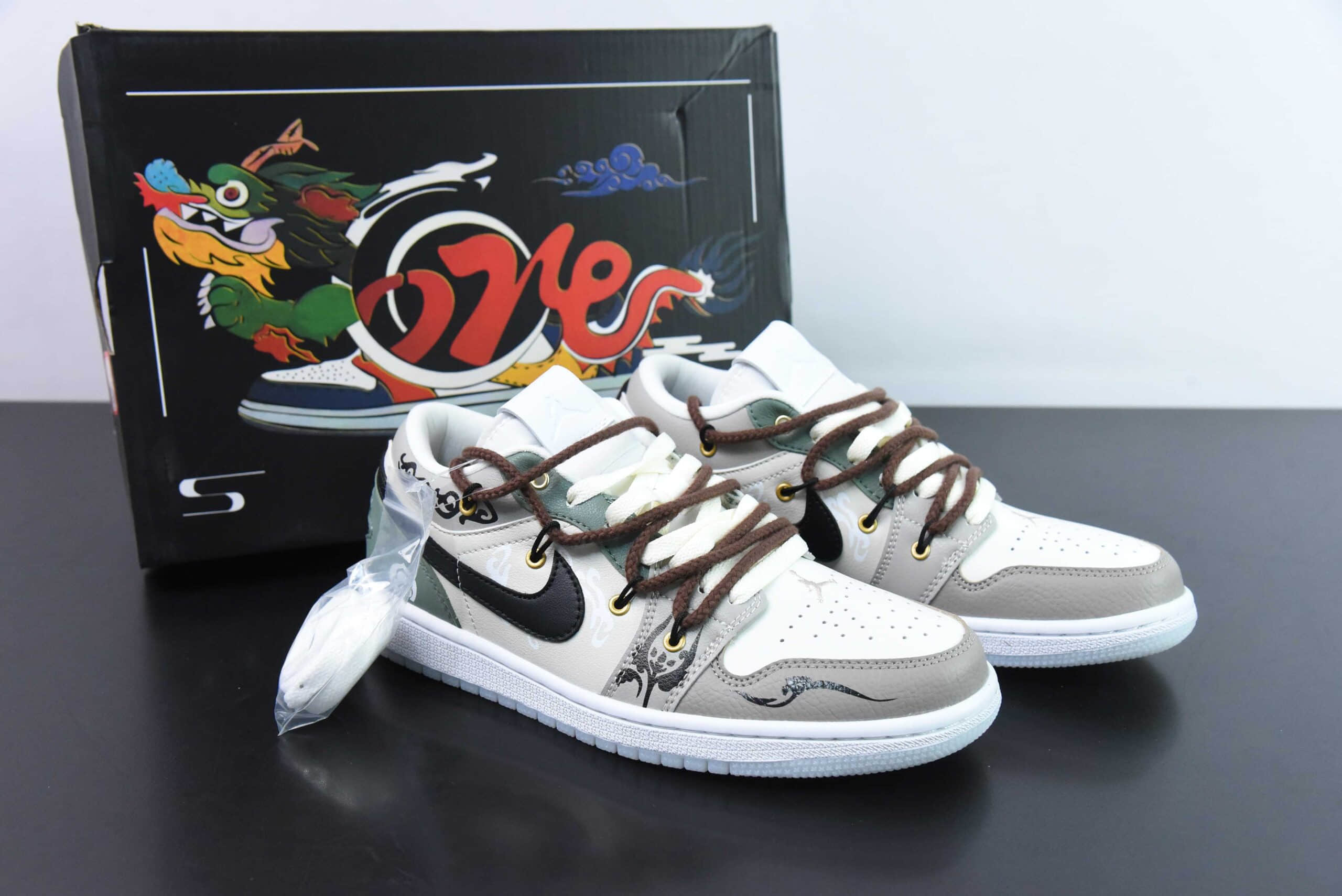 乔丹Air Jordan 1 Low PhilippinesAJ1解构抽绳白灰绿低帮文化篮球鞋纯原版本 货号:FN8901-164