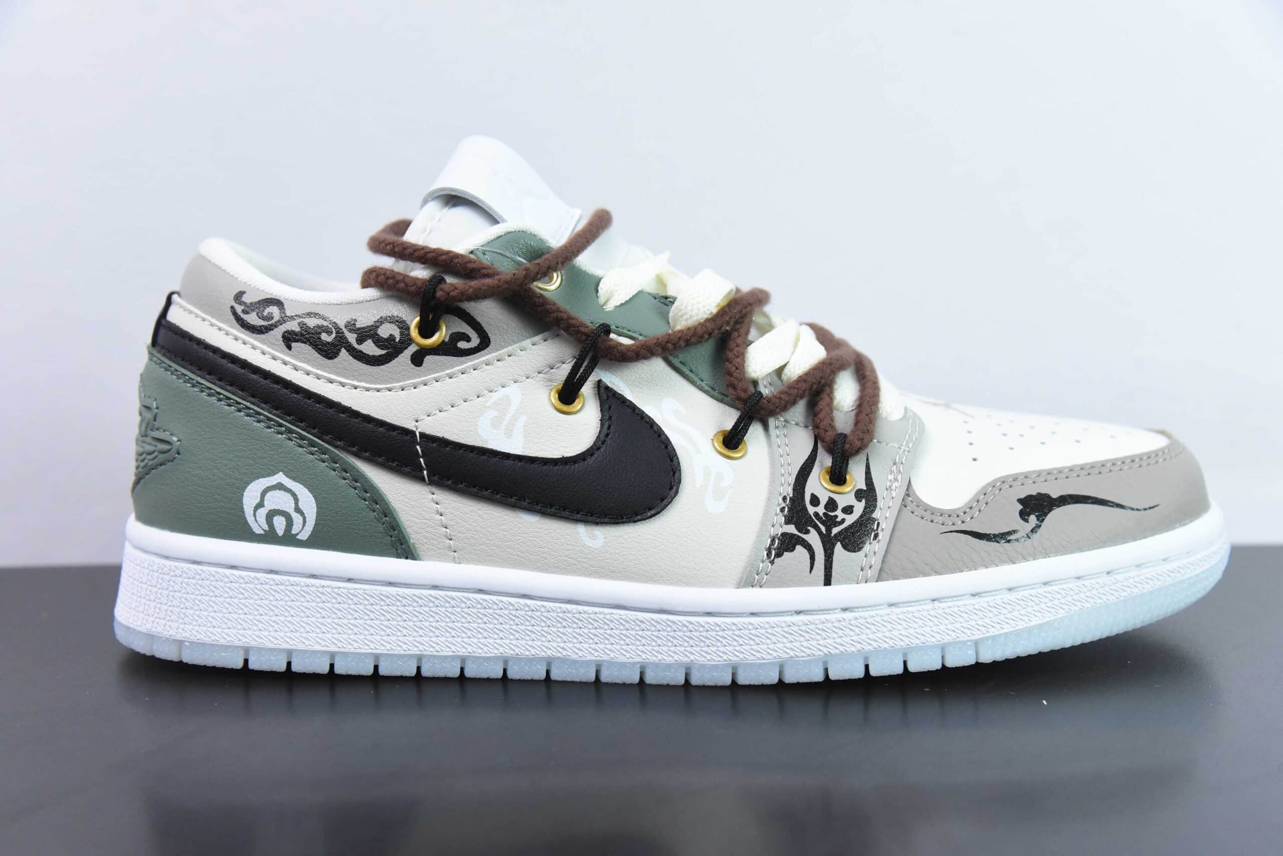 乔丹Air Jordan 1 Low PhilippinesAJ1解构抽绳白灰绿低帮文化篮球鞋纯原版本 货号:FN8901-164