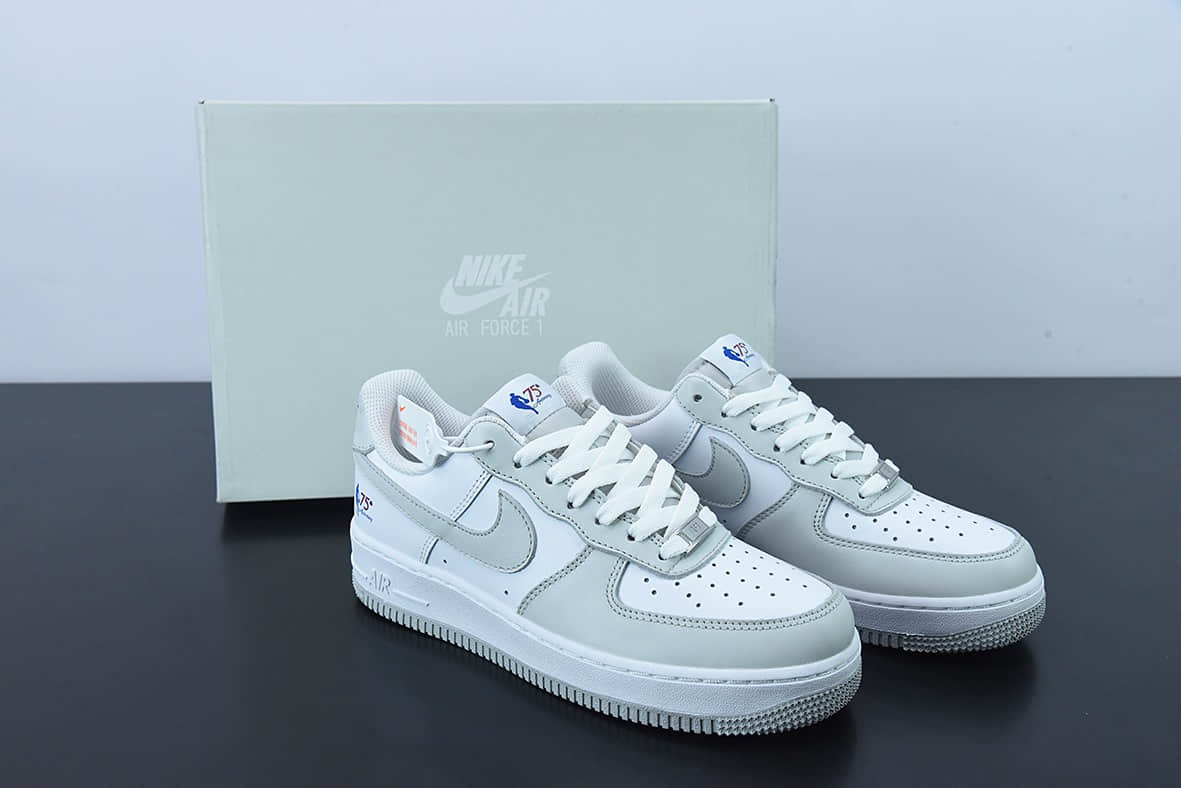 耐克Nike Air Force 1 NBA75周年纪念款灰白空军一号低帮休闲板鞋纯原版本 货号:AA6902-201
