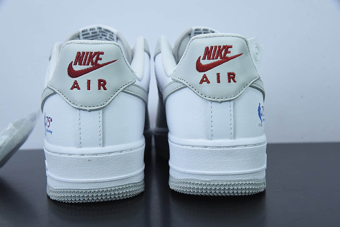耐克Nike Air Force 1 NBA75周年纪念款灰白空军一号低帮休闲板鞋纯原版本 货号:AA6902-201