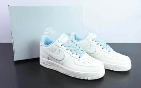 耐克Nike Air Force 1 Low ’07缝线满天星冰蓝空军一号低帮休闲板鞋纯原版本 货号：TB5636-122
