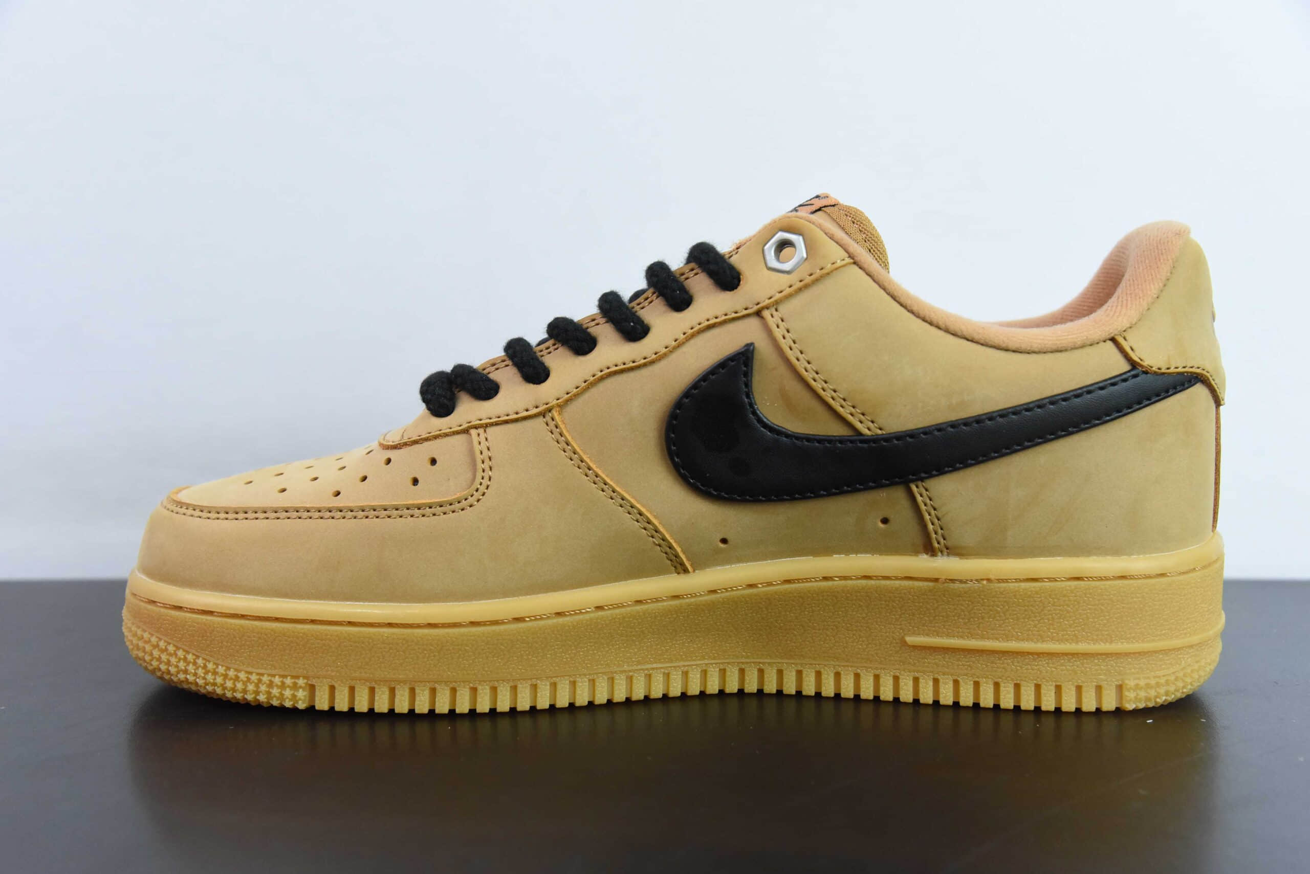 耐克Nike Air Force 1'07 Low 麦色黑勾子空军一号低帮板鞋纯原版本 货号:FZ7372-200