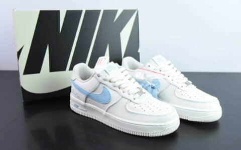 耐克Nike VLONE x Nike Air Force 1 ’07 LV8 LowWhiteKhaki白蓝低帮空军一号休闲板鞋纯原版本 货号：AA5360-008