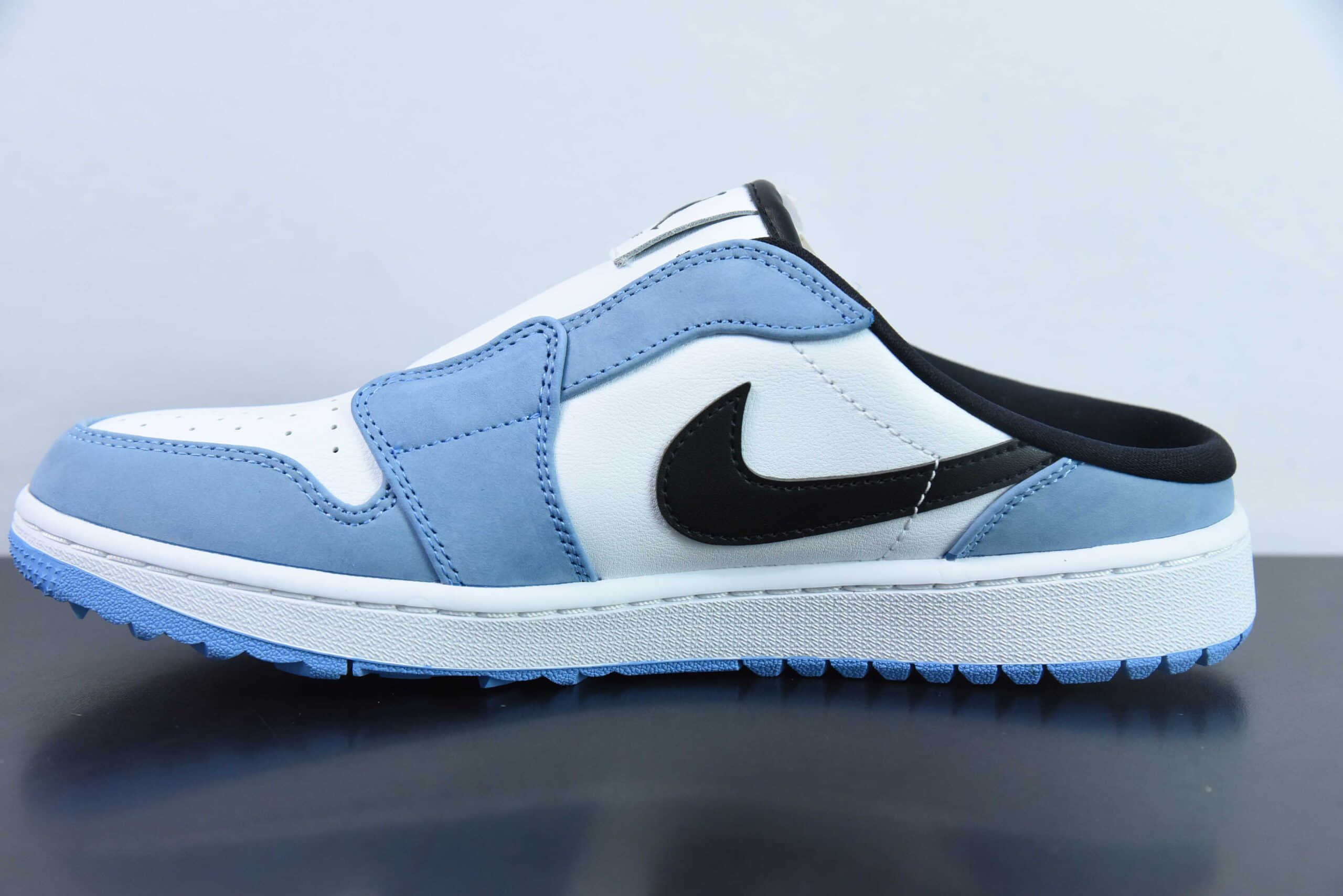 乔丹Air Jordan 1 Mule Golf University Blue AJ1北卡蓝高尔夫一脚蹬低帮休闲板鞋纯原版本 货号：FJ1214-400
