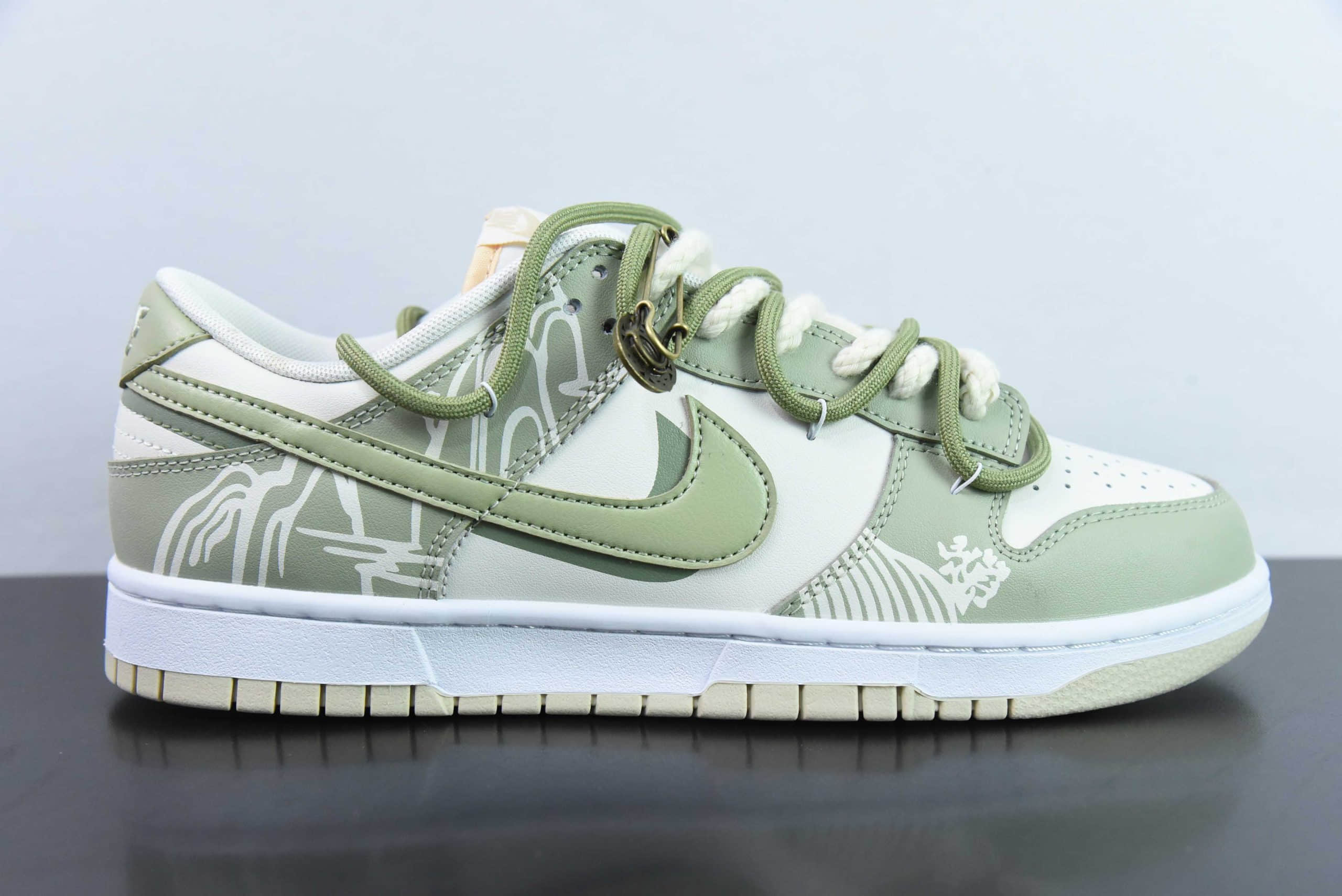 耐克Nike SB Dunk Low 国风宫廷龙井茶SB低帮休闲滑板鞋纯原版本 货号:DV0831-003