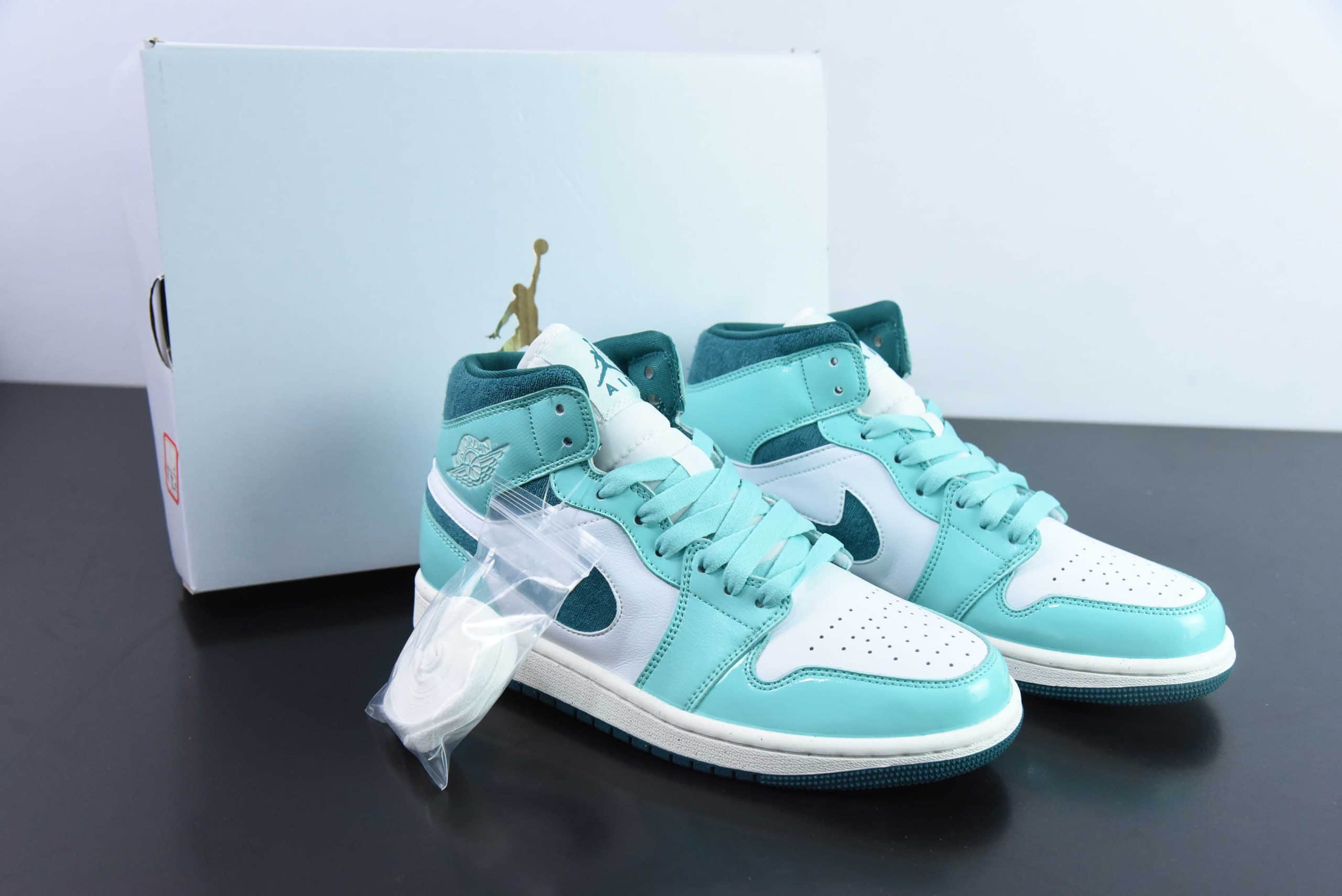 乔丹Air Jordan 1 Mid Bleached Turquoise AJ1冰薄荷绿中邦文化休闲板鞋纯原版本 货号:DZ3745-300