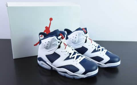 乔丹Air Jordan AJ6 Retro 奥运白蓝高帮男子文化篮球鞋纯原版本 货号：384664-130