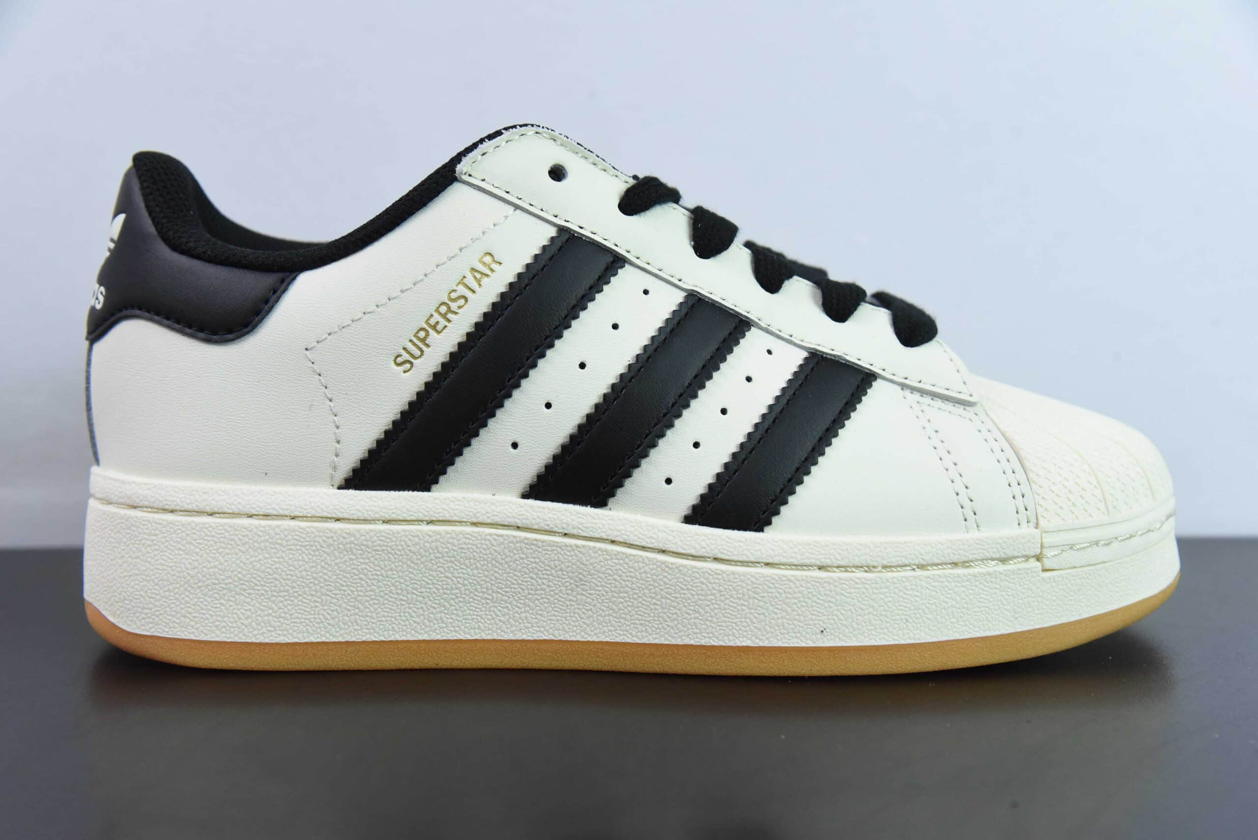 阿迪达斯Adidas Originals SUPERSTAR W米白黑厚底贝壳头休闲板鞋纯原版本 货号：ID5698