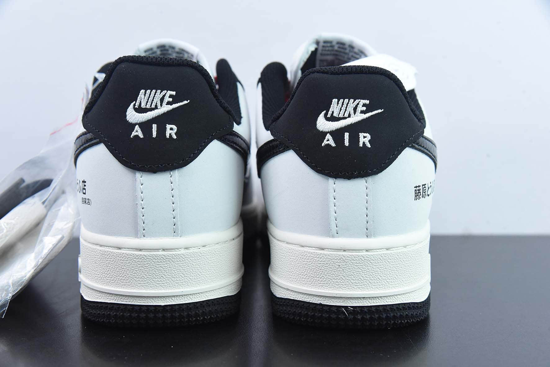 耐克Nike Air Force 1 Low 07白黑红藤原拓海绑绳空军一号低帮休闲板鞋纯原版本 货号:AE1686-668