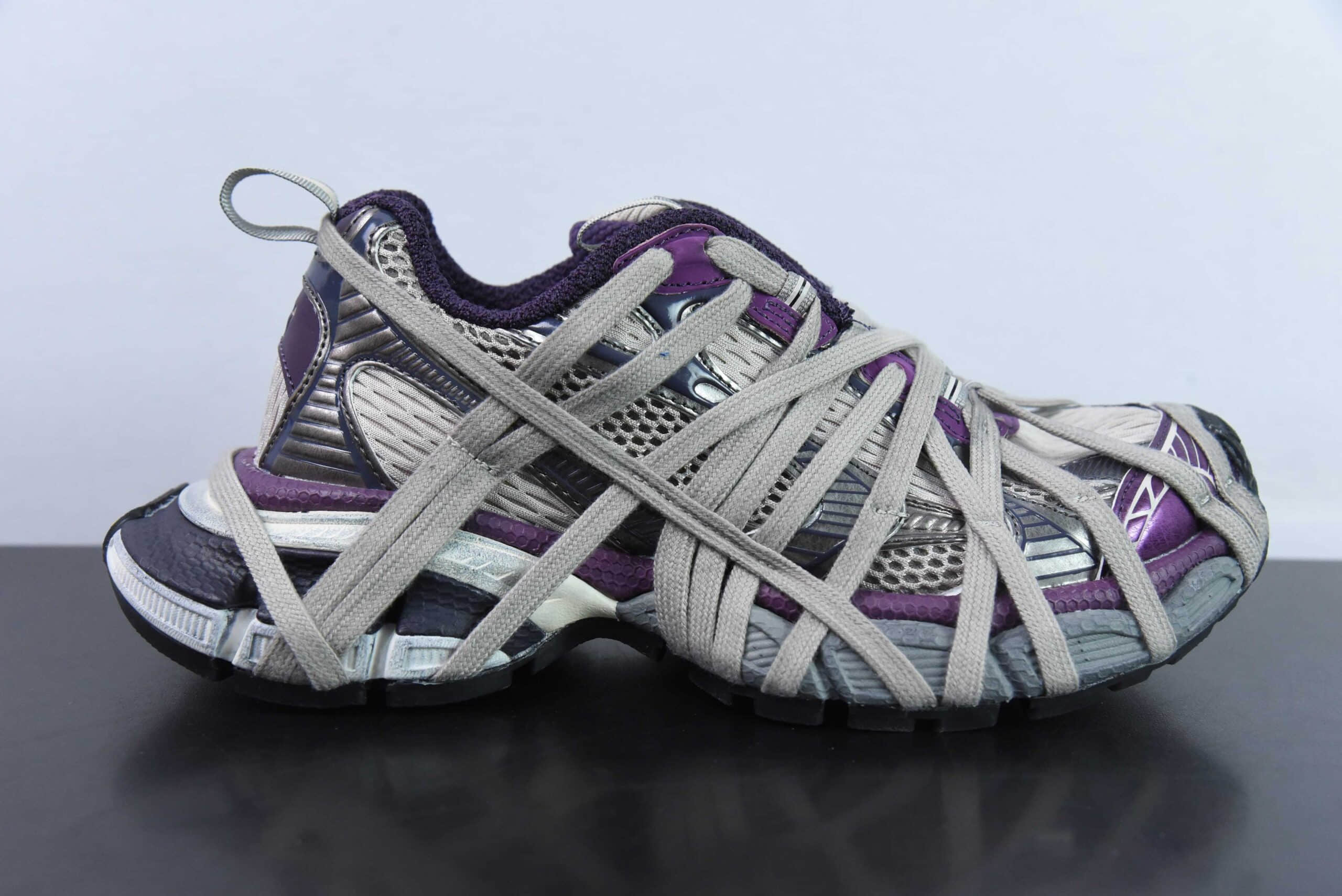 巴黎世家BALENCIAGA 3XL Sneakers 3+巴黎世家十代3XL深紫木乃伊复古老爹鞋纯原版本 货号：734731W3XL51269