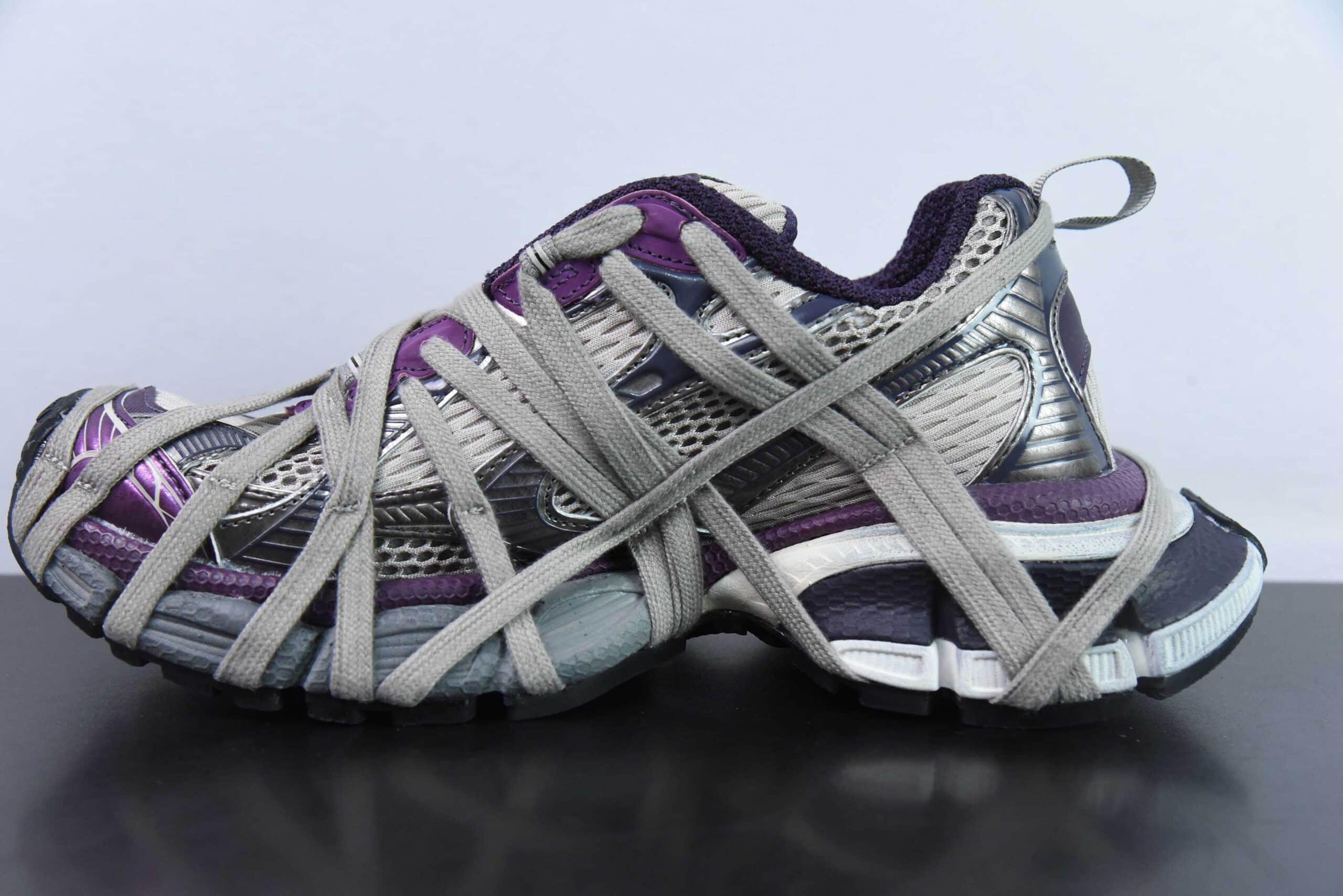 巴黎世家BALENCIAGA 3XL Sneakers 3+巴黎世家十代3XL深紫木乃伊复古老爹鞋纯原版本 货号：734731W3XL51269