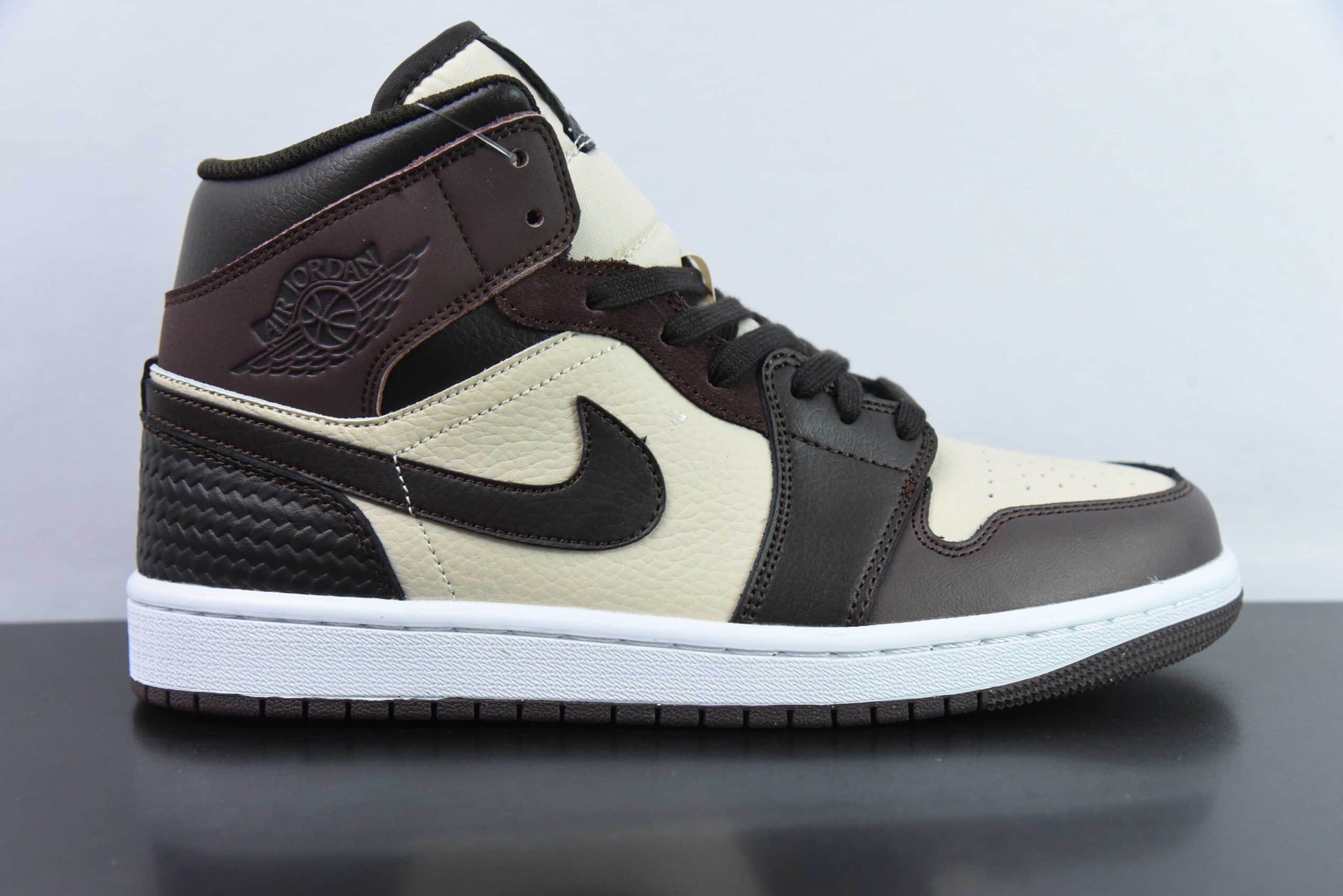 乔丹Air Jordan 1 Mid AJ1米黑棕中邦文化休闲板鞋纯原版本 货号:FZ4359-200