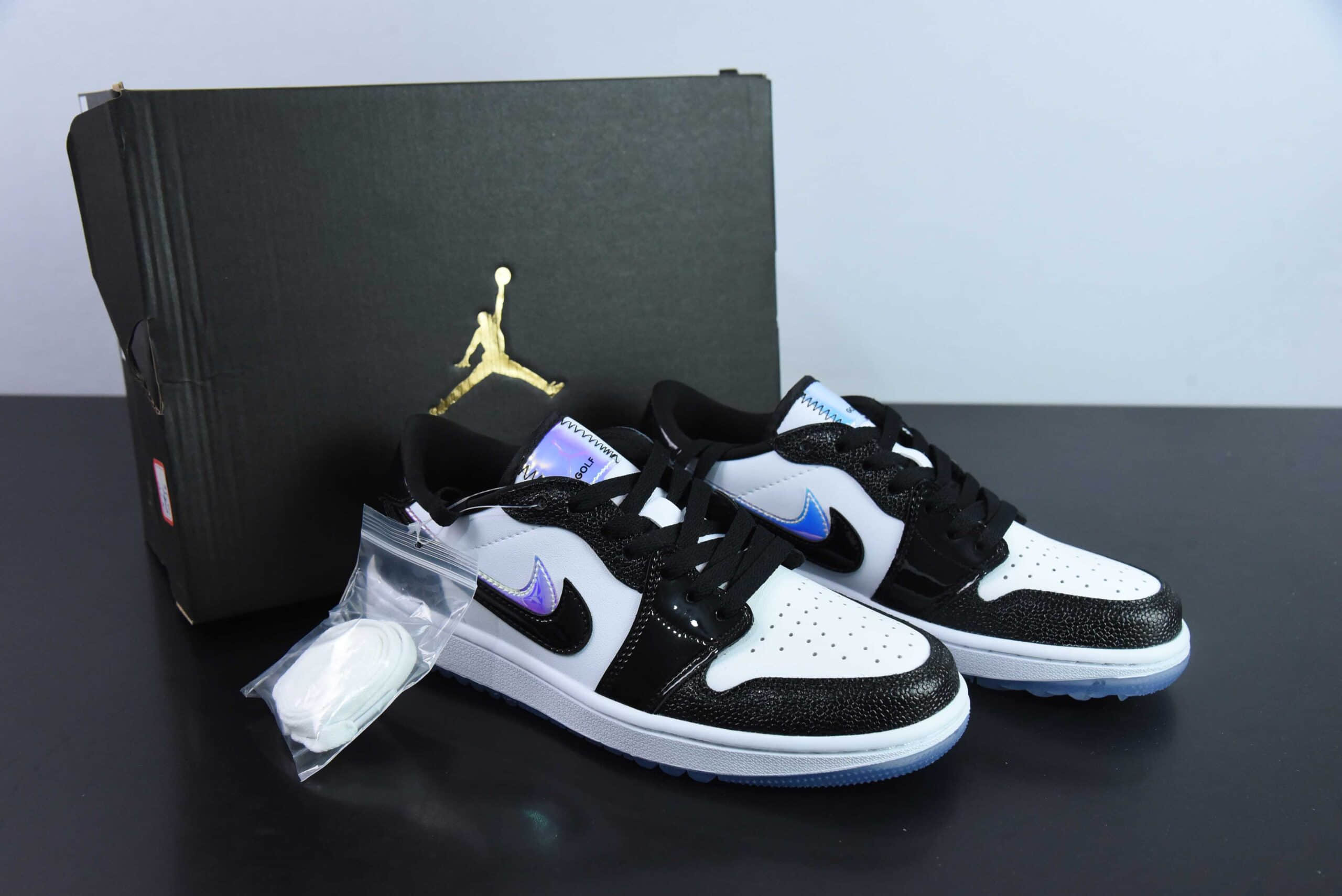 乔丹Air Jordan 1 Low Golf AJ1全新高尔夫版镭射漆皮黑双钩低帮文化篮球鞋纯原版本 货号：FZ4159-100 