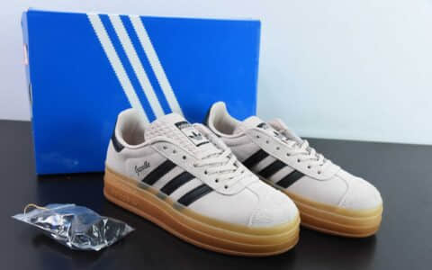 阿迪达斯Adidas Originals Gazelle Bold 羚羊松糕鞋樱花粉三层底低帮耐磨厚底增高粉色女子板鞋纯原版本 货号： IE0429